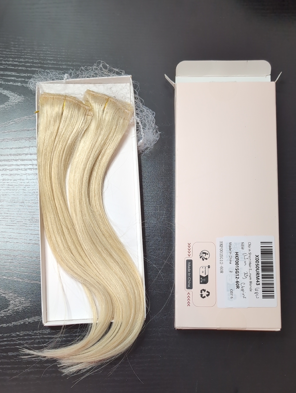 11.5-in 33 G 6 Pieces Platinum Blonde Clip In Short Hair Extensions Human Hair